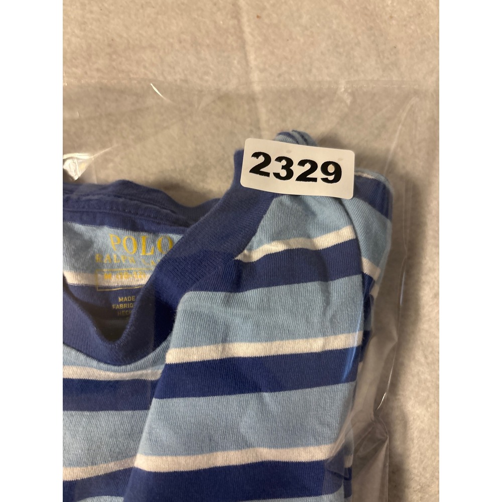 Polo Ralph Lauren Striped Pocket T-Shirt Boys M 10-12 Blue Excellent R67 Logo - Picture 9 of 9